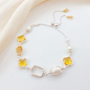 006 moonlit golden leaf pearl earrings (复制)